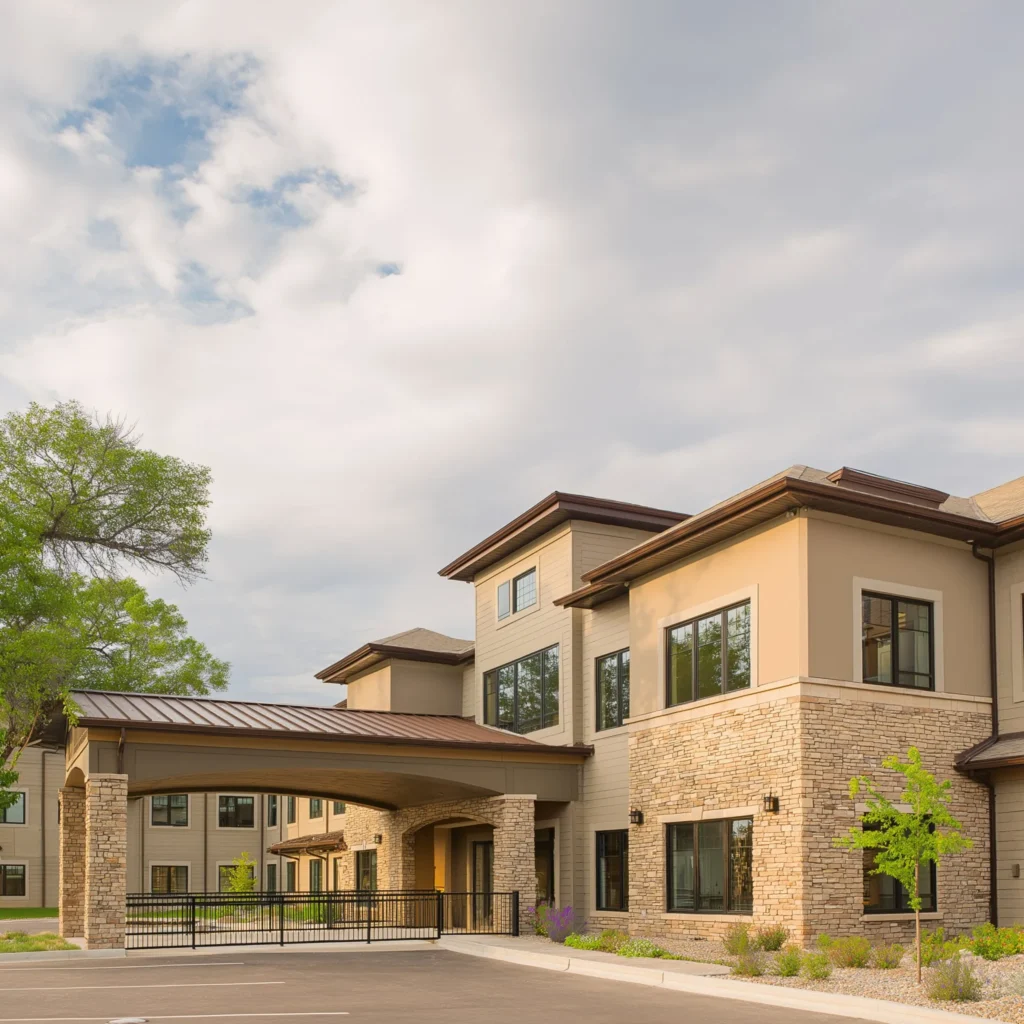 senior living construction modern assisted living facility exterior